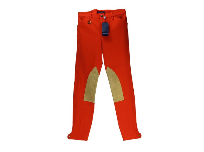 Ralph Lauren Pantalon style équitation Coton Orange  ref.106477