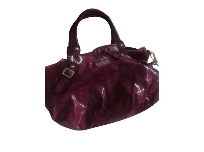 Coach Sacs à main Cuir vernis Prune  ref.106494