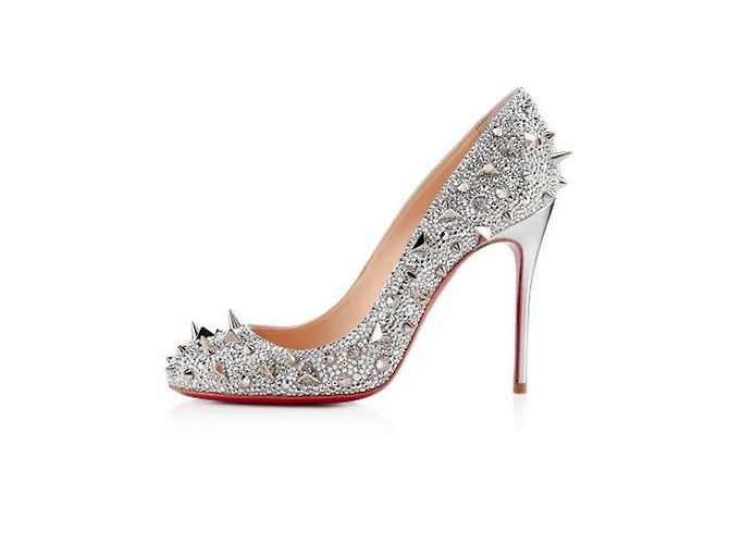 Christian Louboutin Fifi Strass Spikes LOUBOUTIN Silber