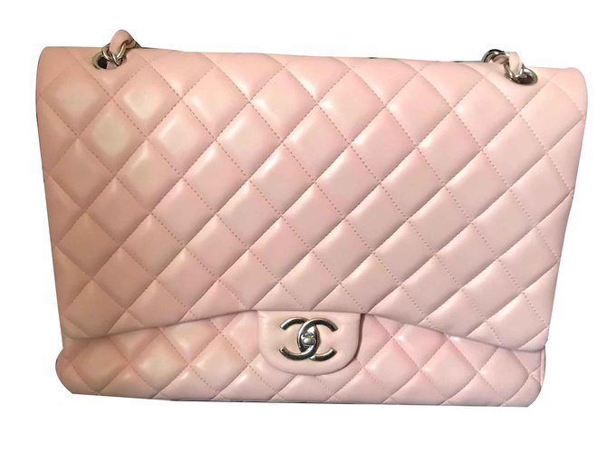 Classique Chanel Timeless Cuir Rose  ref.106544