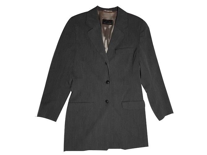 Bogner Grey Wool Long Blazer