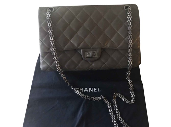 Chanel 2.55 Grey Leather  ref.106660