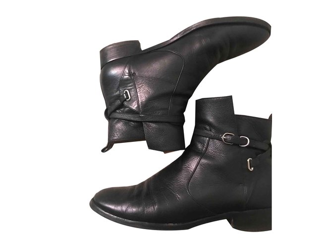 Balenciaga Ankle Boots Black Leather  ref.106661
