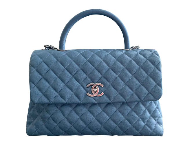 Bolsa Chanel Rabat Azul Couro  ref.106666