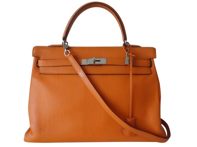 Hermès BAG HERMES KELLY ORANGE Leather  ref.106728