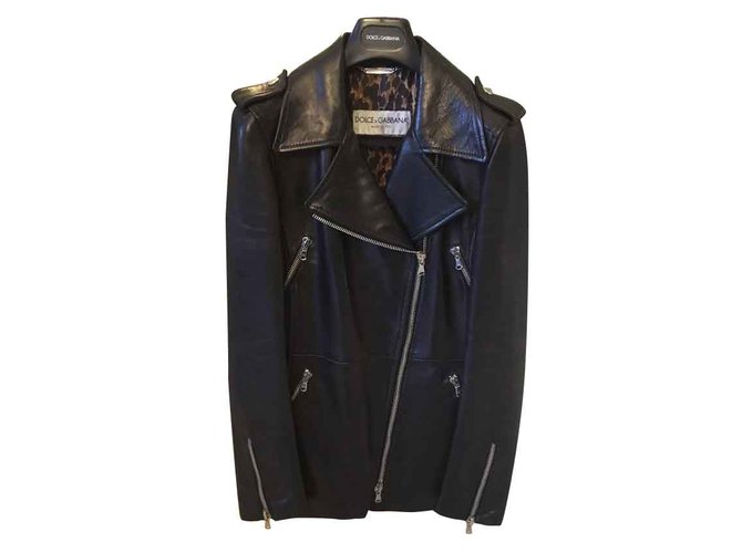 Dolce & Gabbana Leather jacket Black  ref.106846