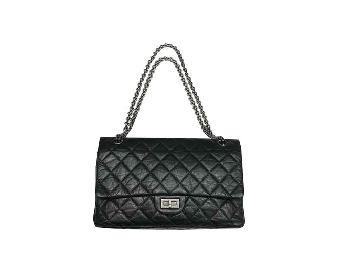 Chanel Reissue 2.55 Black Leather  ref.106894