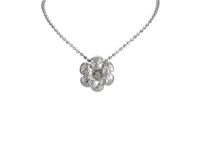 Chanel Camellia Drop Pendant Necklace