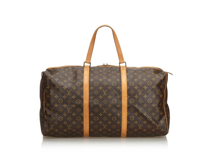 Louis Vuitton Monogram Sac Souple 55 Brown Leather Cloth ref.106992 - Joli  Closet