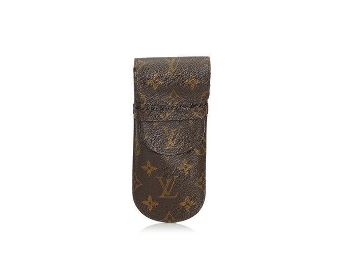 Louis Vuitton Monogram Etui Lunettes Eyeglass Case Brown Cloth  ref.107011