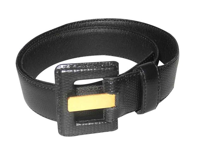 Yves Saint Laurent Belts Black Leather  ref.107101