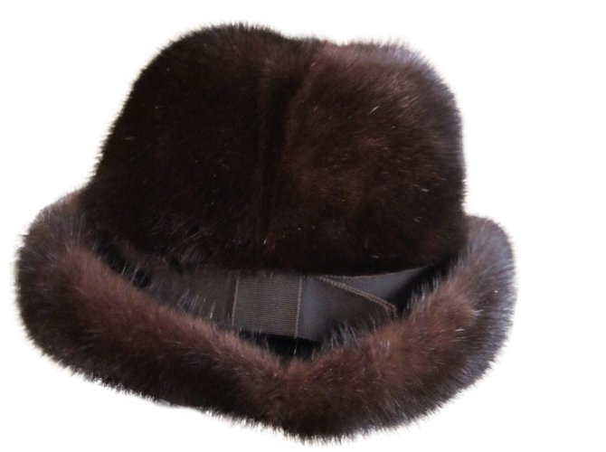 Autre Marque Mink hat Dark brown Fur  ref.107128