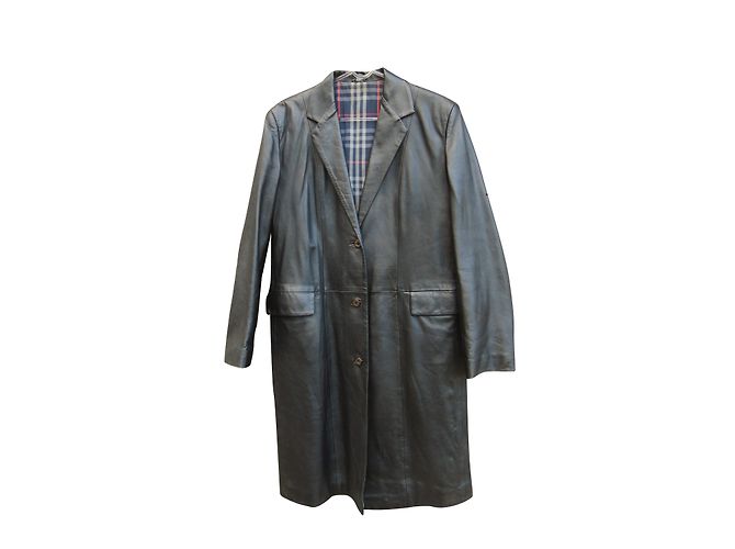 Cappotto in pelle nero Burberry