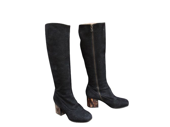 Botas Dries Van Noten de ante negro 36.5
