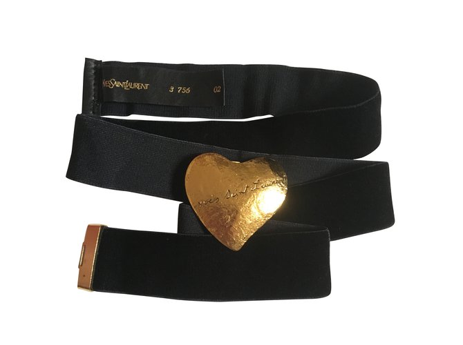 Yves Saint Laurent YSL adjustable 108 cm Black Golden Velvet  ref.107357
