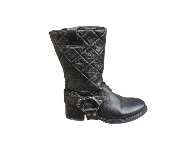 Zadig & Voltaire Boots Black Leather  ref.107358