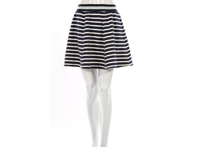 Autre Marque Falda de rayas MADS Norgaard Blanca y Azul Blanco