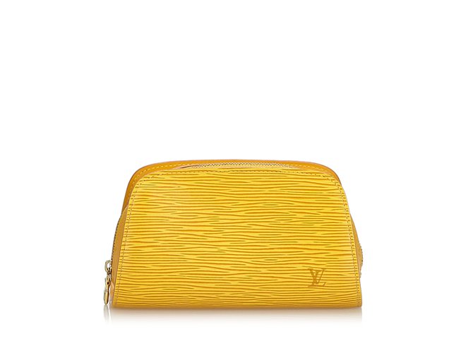 Louis Vuitton Epi Pouch Yellow Leather  ref.107369