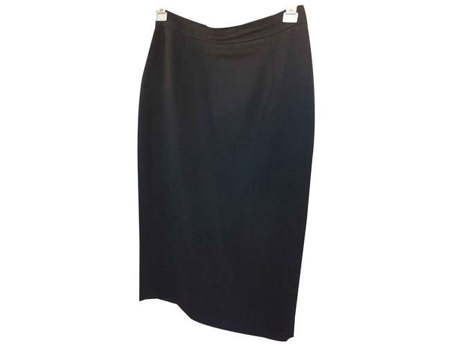 Balmain Pencil skirt Black Wool  ref.107455