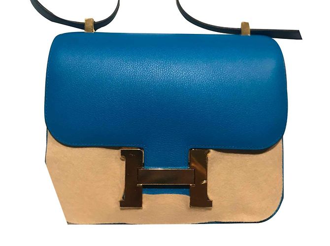 Hermès Constance 24 Evercolor Bleu Or Rose