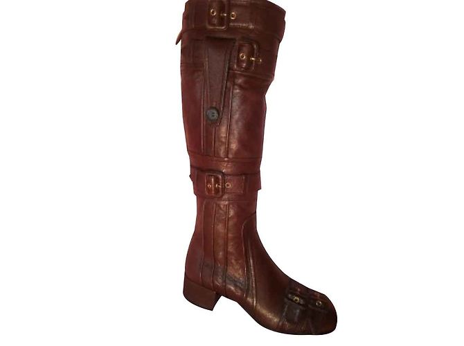 PRADA "Capra Old" joelho botas altas cor marrom