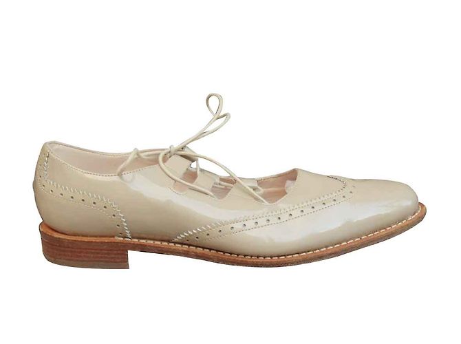 Paraboot Ghillie Lackleder Schnürschuhe Beige