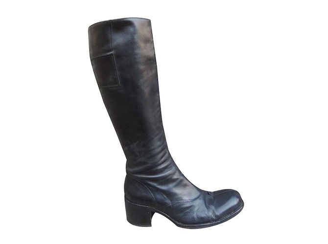 Free Lance Lederstiefel Schwarz Größe 38