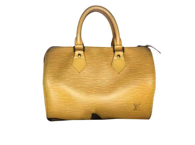 Louis Vuitton Speedy 25 amarillo mostaza Cuero  ref.107600