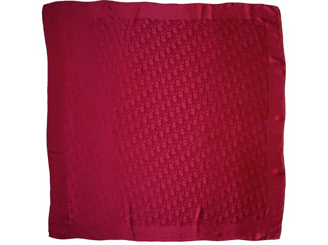 Dior Foulard monogramme soie Rouge  ref.107601