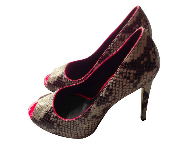 Stella Mc Cartney Décolleté Stella McCartney Peep Toe Nere Rosa Python Nero Bianco Multicolore Stampa python