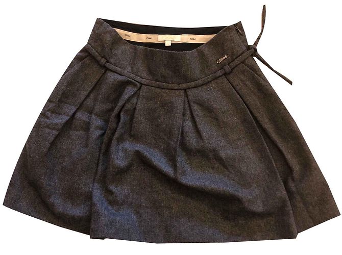 Falda de lana gris oscuro Chloé 8 años Gris antracita