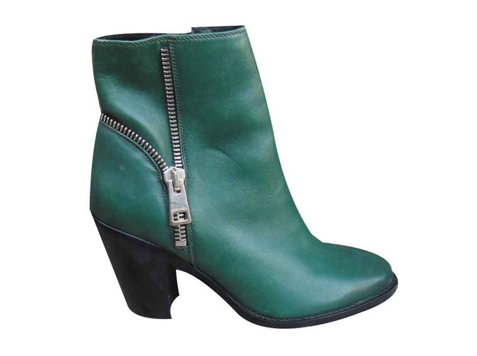 Diesel Ankle Boots Green Leather  ref.107755