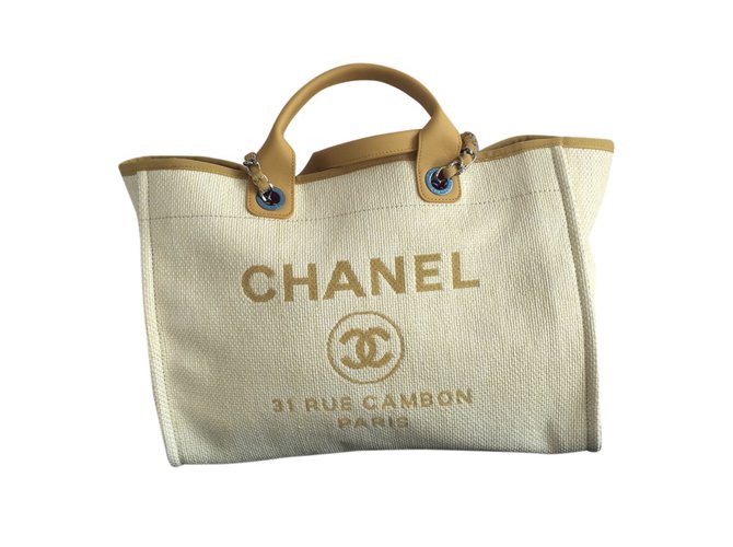 Chanel Deauville Giallo Cotone  ref.107759