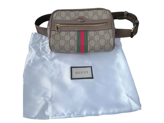 Banana Unisex Gucci White leather belt bag with vintage Gucci logo, new  condition! Red Green Grey ref.178585 - Joli Closet