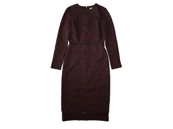 Alice + Olivia Narin Kleid Schwarz und Pflaume Mehrfarben