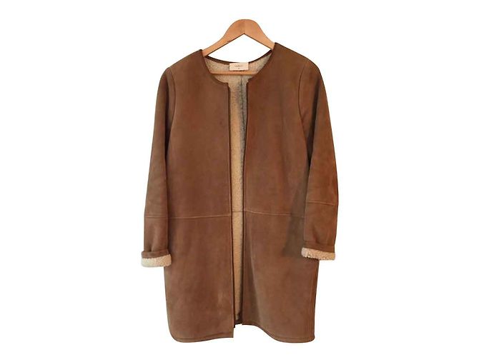 Bash Beige Wool Coat 