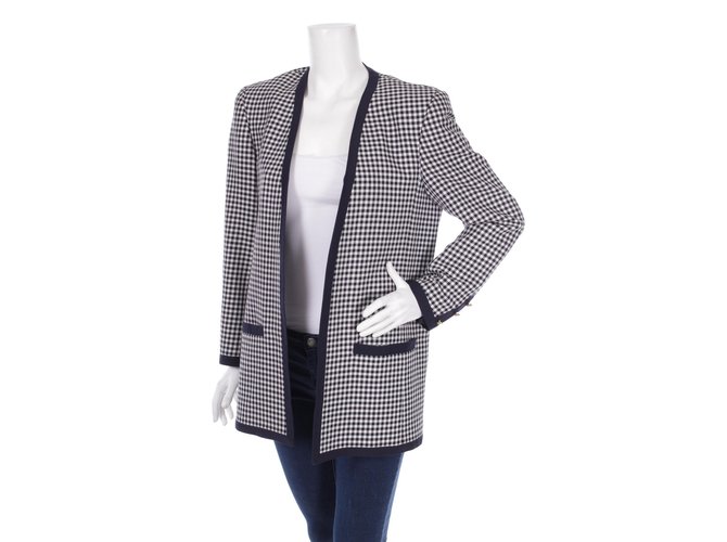 Basler Jackets White Blue Polyester Wool  ref.108021