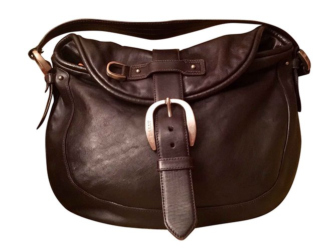Bally Leather bag Val. 800 Eur Dark brown  ref.108051
