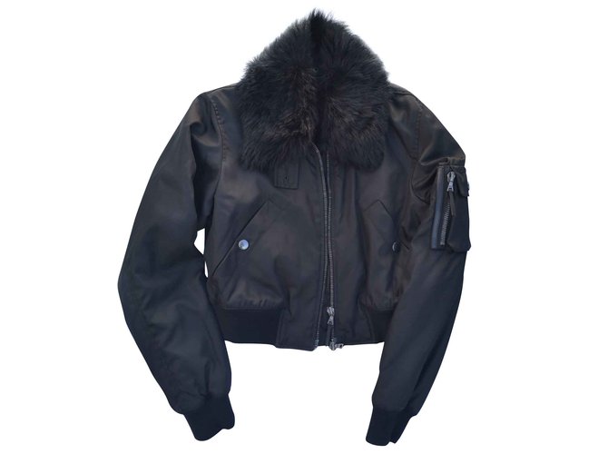 Prada Bomber jacket Black Polyester  ref.108053