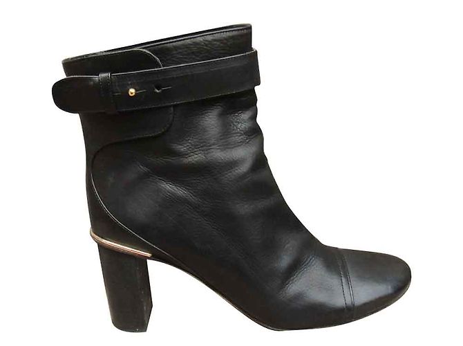 Botines Chloé de piel negra Negro