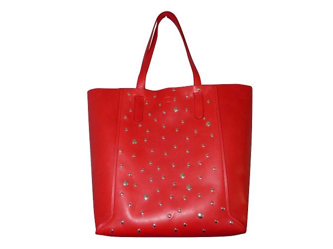 Borsa tote Gerard Darel in pelle rossa con borchie Argento Rosso