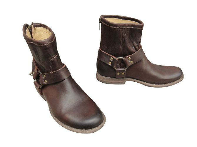 Frye Phillip Harness Leder Stiefeletten Braun