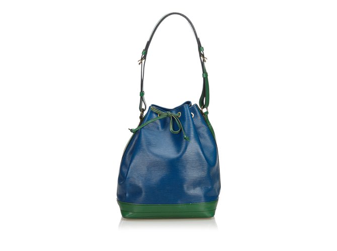 Louis Vuitton Epi Bicolor Noe Azul Verde Couro  ref.108171
