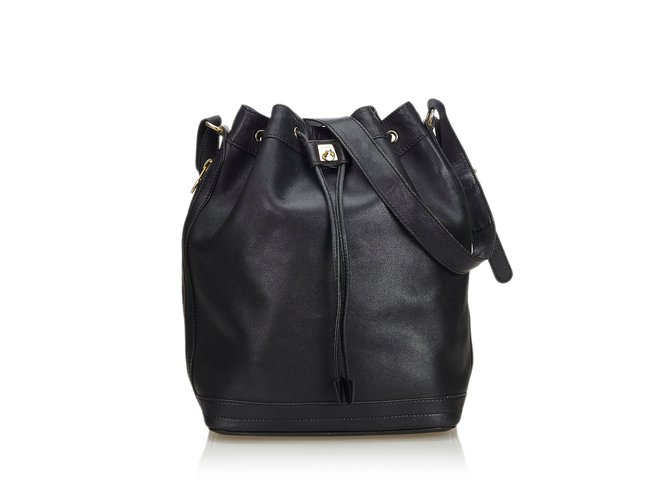 Céline Sac seau en cuir Noir  ref.108187