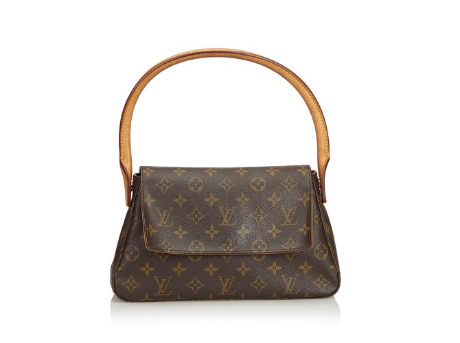 Louis Vuitton Monogram Looping Mini Brown Leather Cloth ref.108189 - Joli  Closet