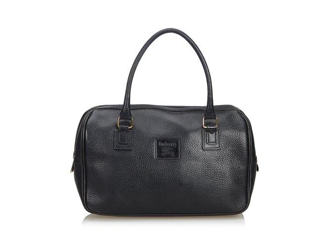 Burberry Leather Handbag Black  ref.108219
