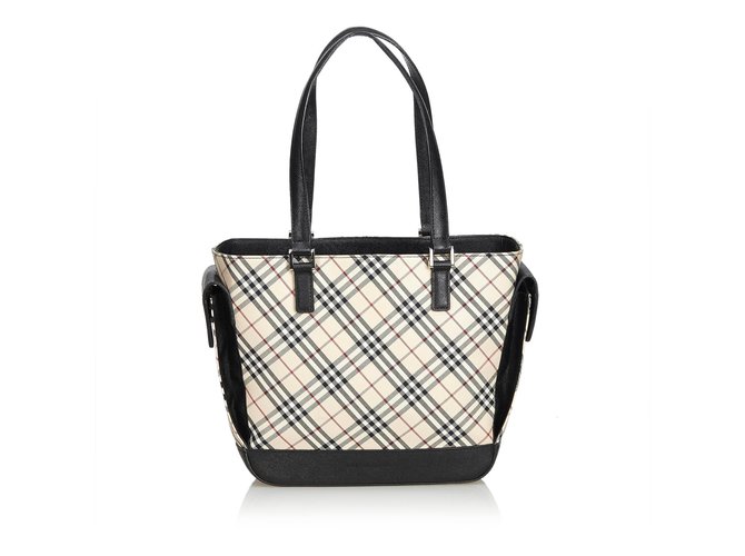 black burberry purse with plaid sides