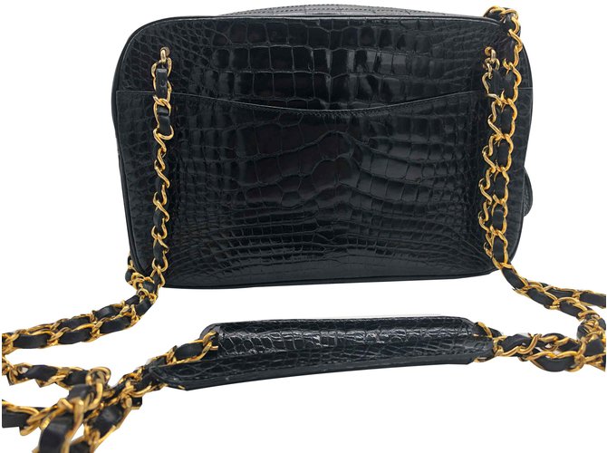 Chanel Camera Bag Negro Cueros exoticos  ref.108309