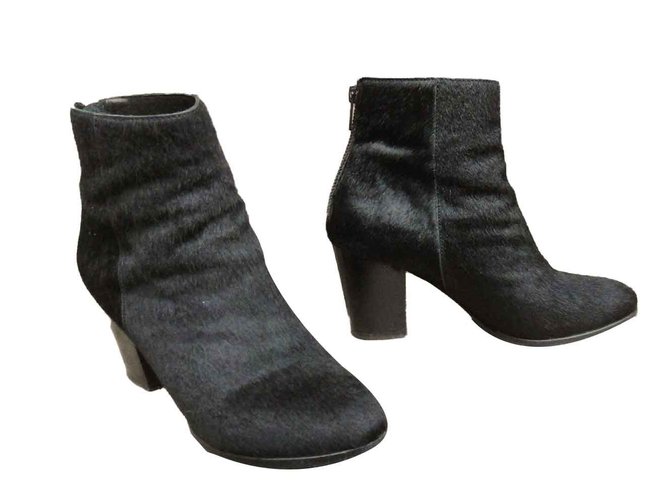 The Kooples Ankle Boots Black Pony-style calfskin  ref.108317