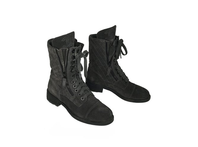 chanel boots suede